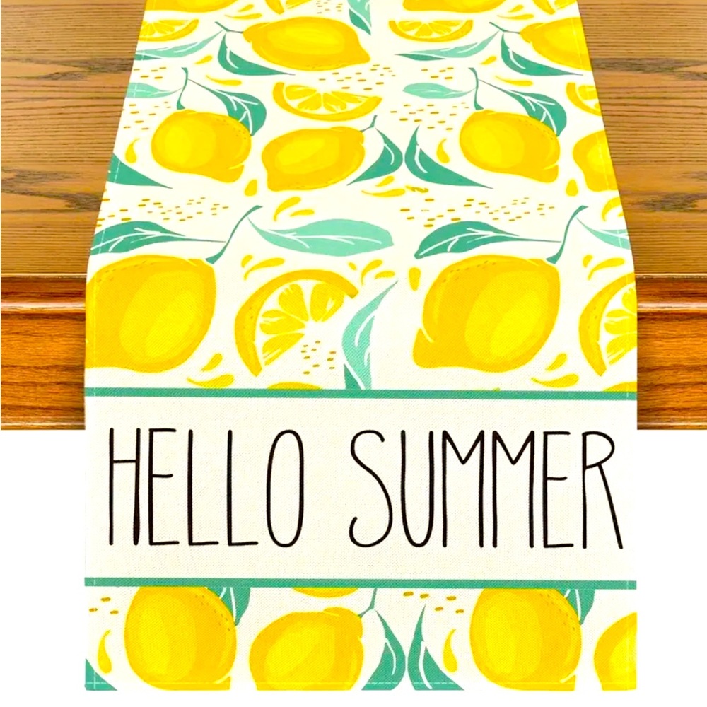 Hello Summer Lemon Design Table Runner